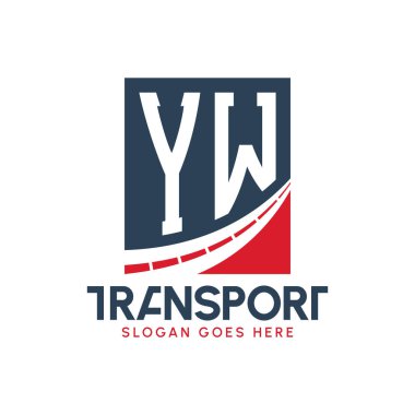 Harf YW Nakliye Logosu Tasarımı. Modern YW Taşımacılık, Nakliye Şirketi ve Filo İşletmeleri Logosu