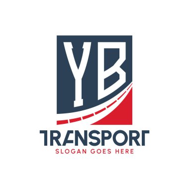 Harf YB Nakliye Logosu Tasarımı. Modern YB Kargo, Ulaştırma Şirketi ve Filo İşletmeleri Logosu