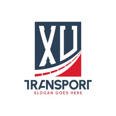 Mektup XU Nakliye Logosu Tasarımı. Modern XU Kargo Logosu, Ulaştırma Şirketi ve Filo İşletmeleri