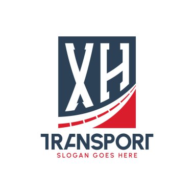 Harf XH Nakliye Logosu Tasarımı. Modern XH Karayolu Teslimat Logosu, Ulaştırma Şirketi ve Filo İşletmeleri