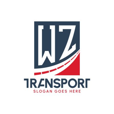 Harf WZ Taşımacılık Logosu Tasarımı. Modern WZ Kargo Logosu, Ulaştırma Şirketi ve Filo İşletmeleri