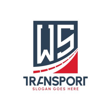Harf WS Nakliye Logosu Tasarımı. Modern WS Kargo Logosu, Ulaştırma Şirketi ve Filo İşletmeleri