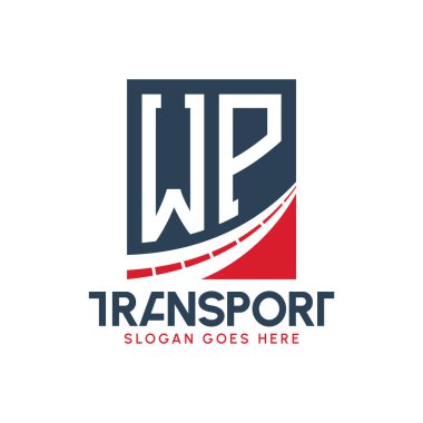 Mektup WP Nakliye Logosu Tasarımı. Modern WP Kargo, Ulaştırma Şirketi ve Filo İşletmeleri Logosu