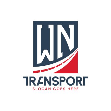 WN Taşımacılık Logosu Tasarımı. Modern WN Kargo Logosu, Ulaştırma Şirketi ve Filo İşletmeleri