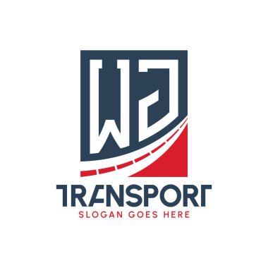 Harf WJ Nakliye Logosu Tasarımı. Modern WJ Taşımacılık, Nakliye Şirketi ve Filo İşletmeleri Logosu