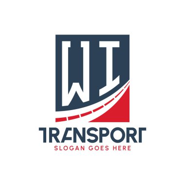 Harf WI Nakliye Logosu Tasarımı. Modern WI Kargo Logosu, Ulaştırma Şirketi ve Filo İşletmeleri