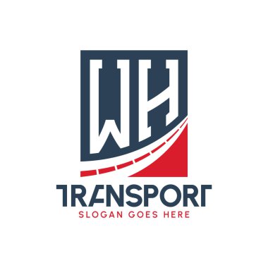 WH Taşımacılık Logosu Tasarımı. Modern WH Road Teslimat Logosu, Ulaştırma Şirketi ve Filo İşletmeleri