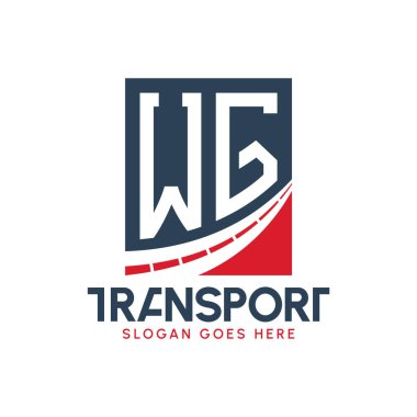 Harf WG Nakliye Logosu Tasarımı. Modern WG Karayolu Teslimat Logosu, Ulaştırma Şirketi ve Filo İşletmeleri