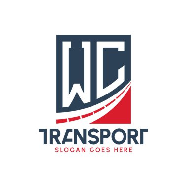 WC Taşımacılık Logosu Tasarımı. Modern WC Karayolu Teslimat Logosu, Ulaştırma Şirketi ve Filo İşletmeleri