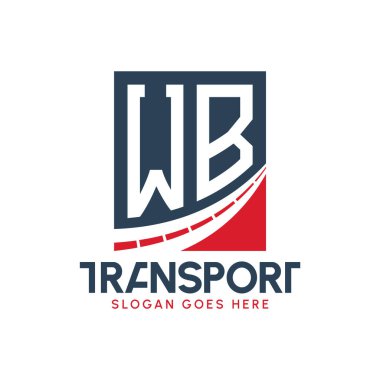 Harf WB Taşımacılık Logosu Tasarımı. Modern WB Karayolu Teslimat Logosu, Ulaştırma Şirketi ve Filo İşletmeleri