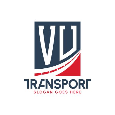 Harf VU Nakliye Logosu Tasarımı. Modern VU Teslimat Yol Logosu, Ulaştırma Şirketi ve Filo İşletmeleri