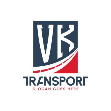 VK Taşımacılık Logosu Tasarımı. Modern VK Karayolu Teslimat, Ulaştırma Şirketi ve Filo İşletmeleri Logosu