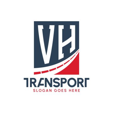 Harf VH Nakliye Logosu Tasarımı. Modern VH Karayolu Teslimat Logosu, Ulaştırma Şirketi ve Filo İşletmeleri