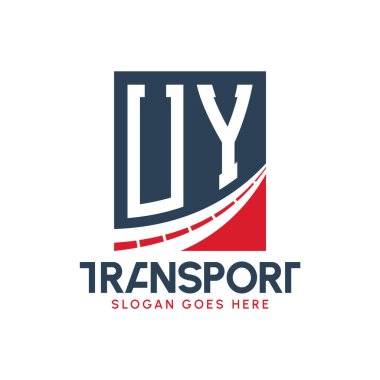 Harf UY Taşıma Logosu Tasarımı. Modern UY Kargo Logosu, Ulaştırma Şirketi ve Filo İşletmeleri