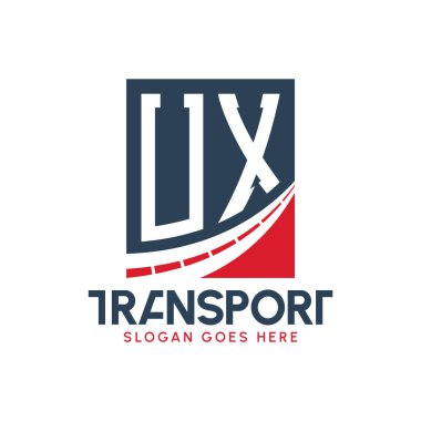 Harf UX Nakliye Logosu Tasarımı. Modern UX Kargo Logosu, Ulaştırma Şirketi ve Filo İşletmeleri
