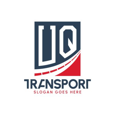 Harf UQ Nakliye Logosu Tasarımı. Modern UQ Kargo Logosu, Ulaştırma Şirketi ve Filo İşletmeleri