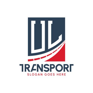 Harf UL Taşıma Logosu Tasarımı. Modern UL Karayolu Teslimat Logosu, Ulaştırma Şirketi ve Filo İşletmeleri