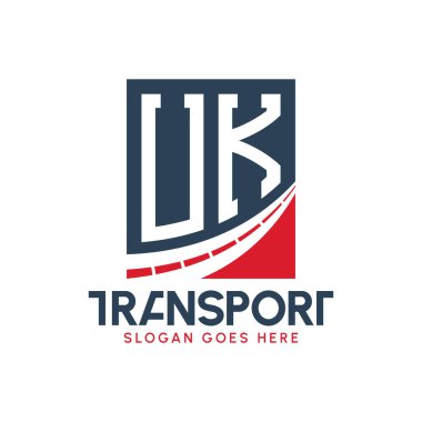Birleşik Krallık Nakliye Logosu Tasarımı. Modern UK Road Logo Teslimat, Ulaştırma Şirketi ve Filo İşletmeleri