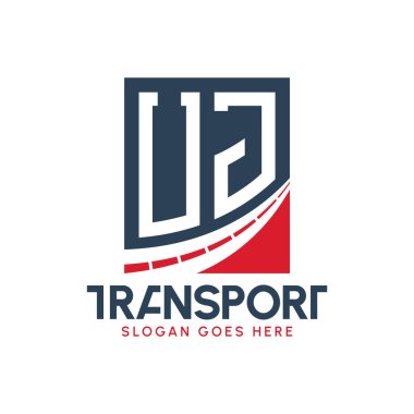 Harf UJ Nakliye Logosu Tasarımı. Modern UJ Yol Teslimat, Ulaştırma Şirketi ve Filo İşletmeleri Logosu