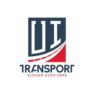 Harf UI Ulaşım Logosu Tasarımı. Modern UI Kargo Logosu, Ulaştırma Şirketi ve Filo İşletmeleri
