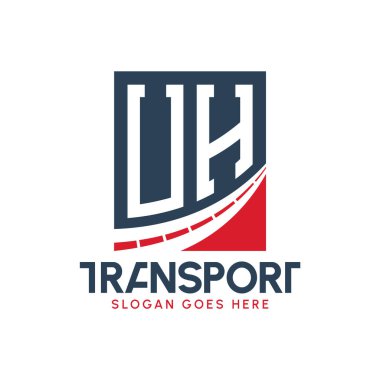Harf UH Nakliye Logosu Tasarımı. Modern UH Yol Teslimat, Ulaştırma Şirketi ve Filo İşletmeleri Logosu