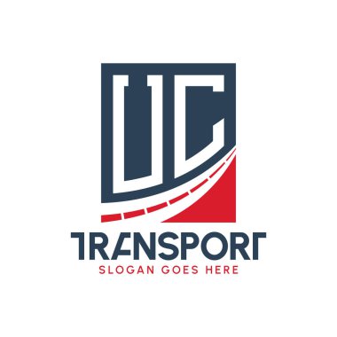 Harf UC Nakliye Logosu Tasarımı. Modern UC Karayolu Teslimat, Ulaştırma Şirketi ve Filo İşletmeleri Logosu