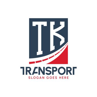 T.K. Taşımacılık Logosu Tasarımı. Modern TK Karayolu Teslimat Logosu, Ulaştırma Şirketi ve Filo İşletmeleri