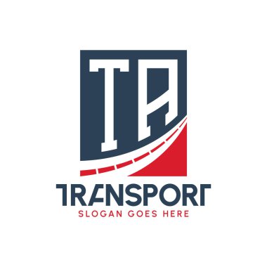 Mektup TA Nakliye Logosu Tasarımı. Modern TA Yol Teslimat Logosu, Ulaştırma Şirketi ve Filo İşletmeleri