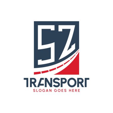Harf SZ Nakliye Logosu Tasarımı. Modern SZ Kargo, Ulaştırma Şirketi ve Filo İşletmeleri Logosu