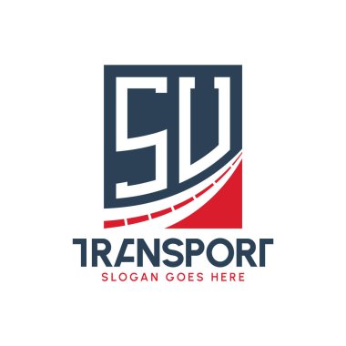 SU Taşımacılık Logosu Tasarımı. Modern SU Kargo Logosu, Ulaştırma Şirketi ve Filo İşletmeleri