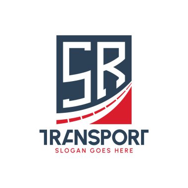 Harf SR Nakliye Logosu Tasarımı. Modern SR Karayolu Teslimat Logosu, Ulaştırma Şirketi ve Filo İşletmeleri