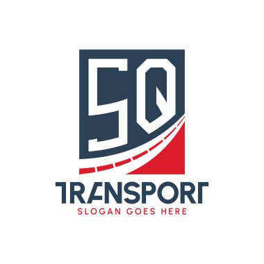 Harf SQ Nakliye Logosu Tasarımı. Modern SQ Karayolu Teslimat Logosu, Ulaştırma Şirketi ve Filo İşletmeleri
