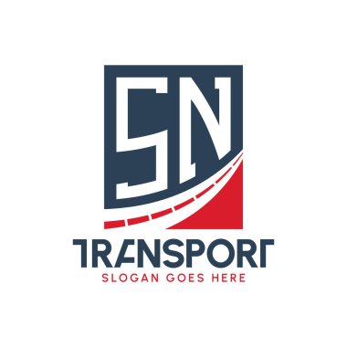 Harf SN Nakliye Logosu Tasarımı. Modern SN Yol Taşımacılık, Ulaştırma Şirketi ve Filo İşletmeleri Logosu