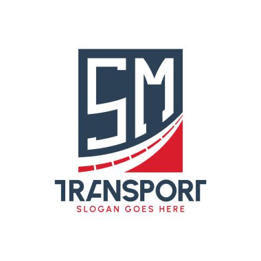 Harf SM Nakliye Logosu Tasarımı. Modern SM Kargo, Ulaştırma Şirketi ve Filo İşletmeleri Logosu