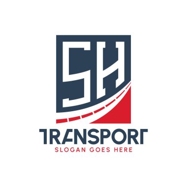 SH Taşımacılık Logosu Tasarımı. Modern SH Road Teslimat Logosu, Ulaştırma Şirketi ve Filo İşletmeleri