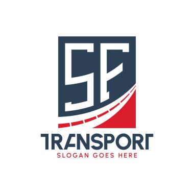 Harf SF Nakliye Logosu Tasarımı. Modern SF Karayolu Teslimat, Ulaştırma Şirketi ve Filo İşletmeleri Logosu