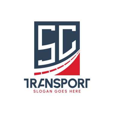 SC Taşımacılık Logosu Tasarımı. Modern SC Karayolu Teslimat Logosu, Ulaştırma Şirketi ve Filo İşletmeleri