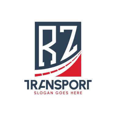 Harf RZ Nakliye Logosu Tasarımı. Modern RZ Karayolu Teslimat, Ulaştırma Şirketi ve Filo İşletmeleri Logosu