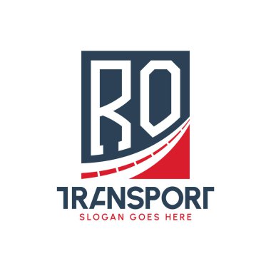 Harf RO Taşımacılık Logosu Tasarımı. Modern RO Karayolu Teslimat Logosu, Ulaştırma Şirketi ve Filo İşletmeleri