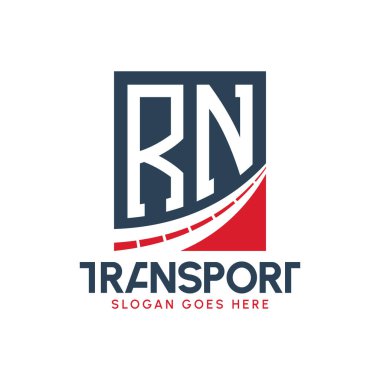 Harf RN Nakliye Logosu Tasarımı. Modern RN Yol Taşımacılık, Ulaştırma Şirketi ve Filo İşletmeleri Logosu
