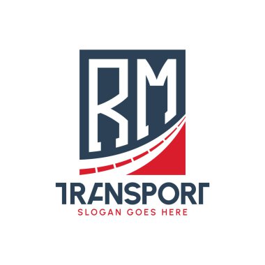 Harf RM Nakliye Logosu Tasarımı. Modern RM Karayolu Teslimat, Ulaştırma Şirketi ve Filo İşletmeleri Logosu