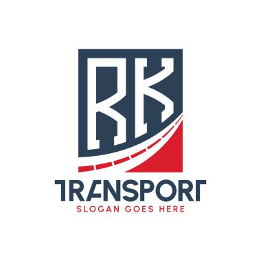 Harf RK Nakliye Logosu Tasarımı. Modern RK Karayolu Teslimat, Ulaştırma Şirketi ve Filo İşletmeleri Logosu