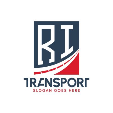 Harf RI Nakliye Logosu Tasarımı. Modern RI Kargo, Ulaştırma Şirketi ve Filo İşletmeleri Logosu