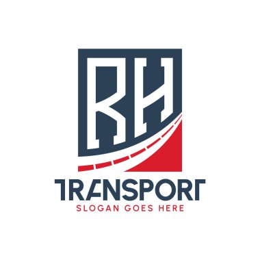 Harf RH Nakliye Logosu Tasarımı. Modern RH Kargo, Ulaştırma Şirketi ve Filo İşletmeleri Logosu