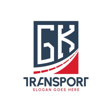 GK Taşımacılık Logosu Tasarımı. Modern GK Karayolu Teslimat, Ulaştırma Şirketi ve Filo İşletmeleri Logosu