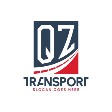 Harf QZ Taşımacılık Logosu Tasarımı. Modern QZ Karayolu Teslimat Logosu, Ulaştırma Şirketi ve Filo İşletmeleri