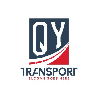 Harf QY Nakliye Logosu Tasarımı. Modern QY Karayolu Teslimat, Ulaştırma Şirketi ve Filo İşletmeleri Logosu