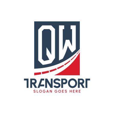 Harf QW Nakliye Logosu Tasarımı. Modern QW Karayolu Teslimat, Nakliye Şirketi ve Filo İşletmeleri Logosu