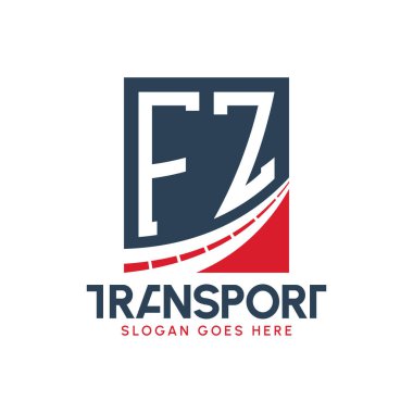 Harf FZ Nakliye Logosu Tasarımı. Modern FZ Karayolu Teslimat, Ulaştırma Şirketi ve Filo İşletmeleri Logosu
