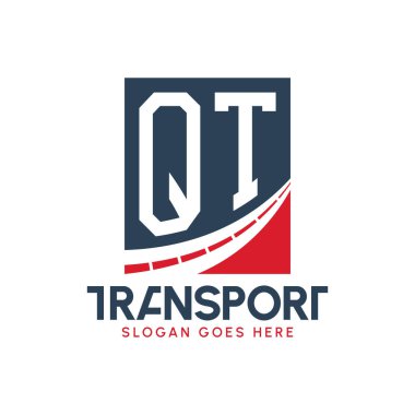 Harf QT Taşımacılık Logosu Tasarımı. Modern QT Karayolu Teslimat, Ulaştırma Şirketi ve Filo İşletmeleri Logosu